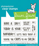 LAWN FAWN: Treat Cart Sentiment Add-On| Tacos | Stamp
