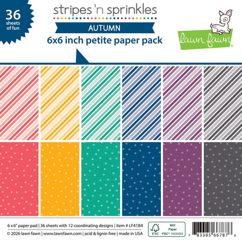 LAWN FAWN: Petite Paper Pack | Stripes 'n Sprinkles