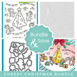 LAWN FAWN: Cheesy Christmas | Stamp, Coloring Stencil & Die Bundle