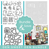 LAWN FAWN:  Den Sweet Den | Stamp, Coloring Stencil & Die Bundle [PRE-ORDER]