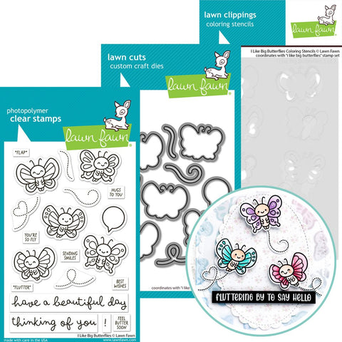 LAWN FAWN: I Like Big Butterflies | Stamp, Die and Stencils Bundle