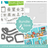 LAWN FAWN: Little Woodland Library Add-On | Stamp, Coordinating Stencil & Die Bundle