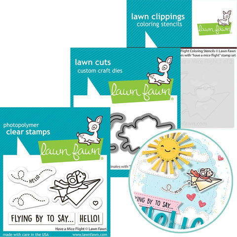 LAWN FAWN: Have A Mice Flight | Stamp, Die and Stencils Bundle