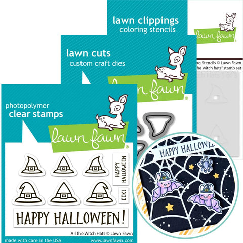 LAWN FAWN: Stamp, Die and Stencils Bundle | All The Witch Hats