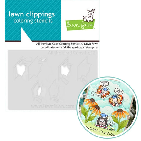 LAWN FAWN: Coloring Stencils | All The Grad Caps