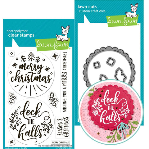 LAWN FAWN: Big Messages | Christmas | Stamp & Die Bundle