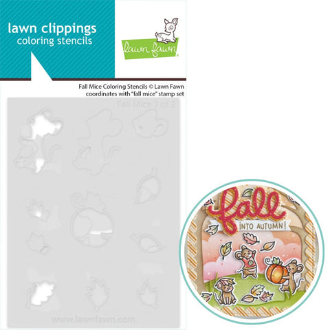 LAWN FAWN: Coloring Stencils | Fall Mice