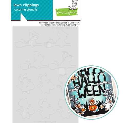 LAWN FAWN: Halloween Mice | Coloring Stencil