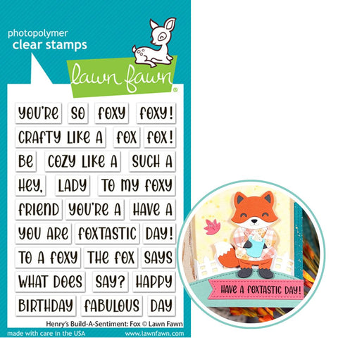 LAWN FAWN: Henry's Build a Sentiment | Fox | Stamp
