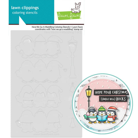 LAWN FAWN: Here We Go A-Waddling | Coloring Stencil
