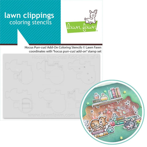 LAWN FAWN: Coloring Stencils | Hocus Purr-cus! Add-on