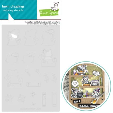LAWN FAWN: Coloring Stencils | Hocus Purr-cus!
