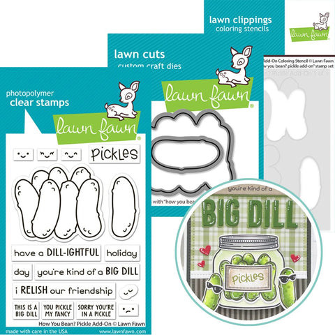 LAWN FAWN: How You Bean? | Pickle Add-on | Stamp, Die & Stencil Bundle