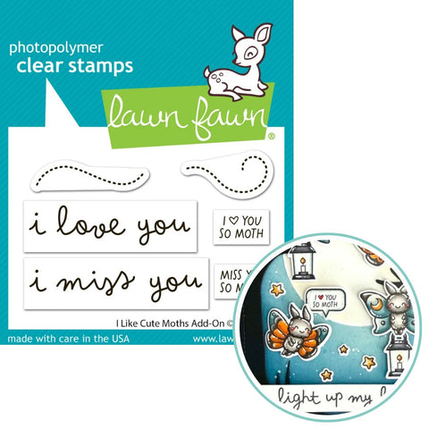 LAWN FAWN: Stamp |  I Like Cute Moths Add-on