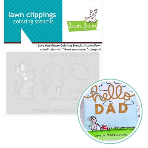 LAWN FAWN: I Love You Mower | Coloring Stencil