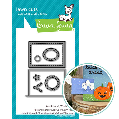 LAWN FAWN: Knock Knock Who's There? Rectangle Door Add-on | Lawn Cuts Die