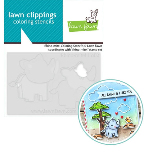 LAWN FAWN: Rhino-mite | Coloring Stencil
