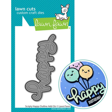 LAWN FAWN: Scripty Happy Outline | Lawn Cuts Die