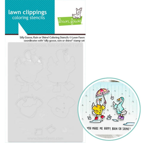LAWN FAWN: Coloring Stencils | Silly Goose, Rain or Shine!