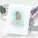 WAFFLE FLOWER:  Happy Holidays Print | Die