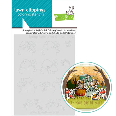 LAWN FAWN: Spring Basket Add-on | Fall | Coloring Stencil