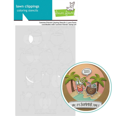 LAWN FAWN: Summer Friends | Coloring Stencil