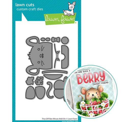 LAWN FAWN: Tiny Gift Box Mouse Add-on | Lawn Cuts Die