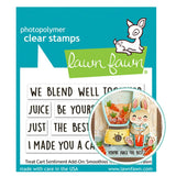 LAWN FAWN: Treat Cart Sentiment Add-on | Smoothies and Juice | Stamp