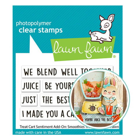 LAWN FAWN: Treat Cart Sentiment Add-on | Smoothies and Juice | Stamp