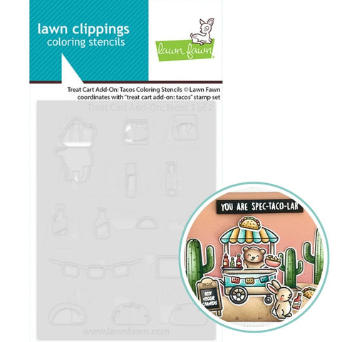 LAWN FAWN: Treat Cart Add-On | Tacos | Coloring Stencil