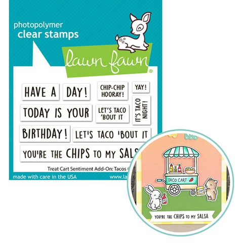 LAWN FAWN: Treat Cart Sentiment Add-On| Tacos | Stamp