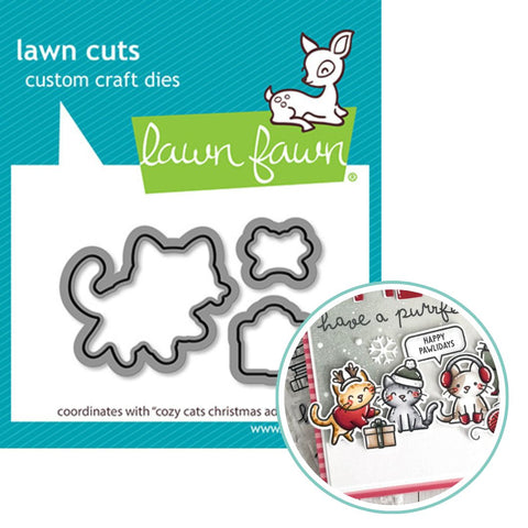 LAWN FAWN: Cozy Cats Christmas Add-on | Lawn Cuts Die