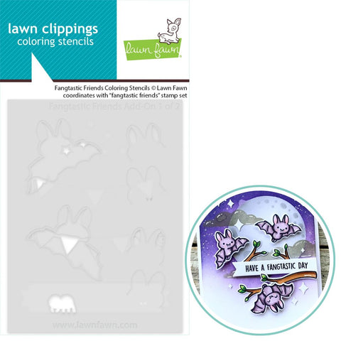 LAWN FAWN: Coloring Stencils | Fangtastic Friends Add-on