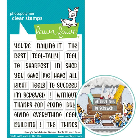 LAWN FAWN: Stamp | Henry's Build A Sentiment | Tools