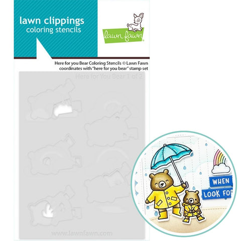LAWN FAWN: Coloring Stencil | Here For You Bear