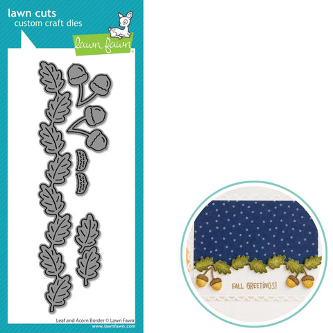 LAWN FAWN: Lawn Cuts Die | Leaf & Acorn Border