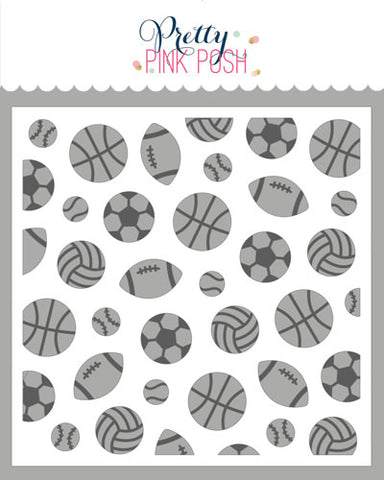 PRETTY PINK POSH:  Sports Balls | Layered Stencil 2PK