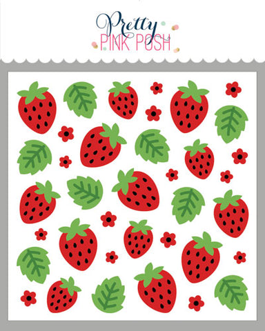 PRETTY PINK POSH:  Strawberries | Layered Stencil 4 PK