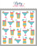 PRETTY PINK POSH: Layered Stencil 3PK | Summer Drinks