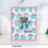 PRETTY PINK POSH: Watering Can Floral | Layered Stencil 3 PK