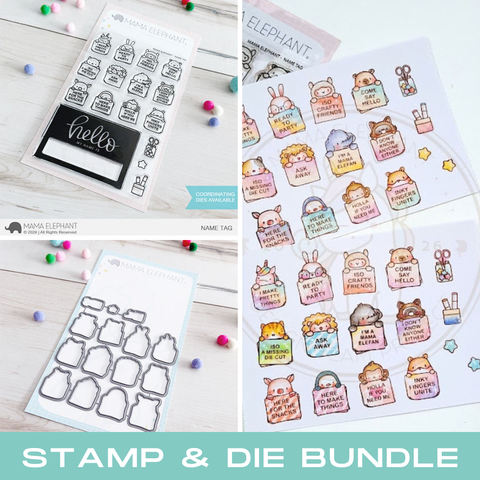 MAMA ELEPHANT: Stamp & Die Bundle | Name Tag