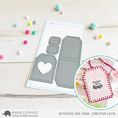 MAMA ELEPHANT: Creative Cuts | Stitched Tea Tags