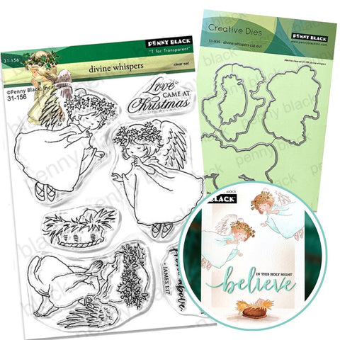 PENNY BLACK : Divine Whispers | Stamp & Die Bundle