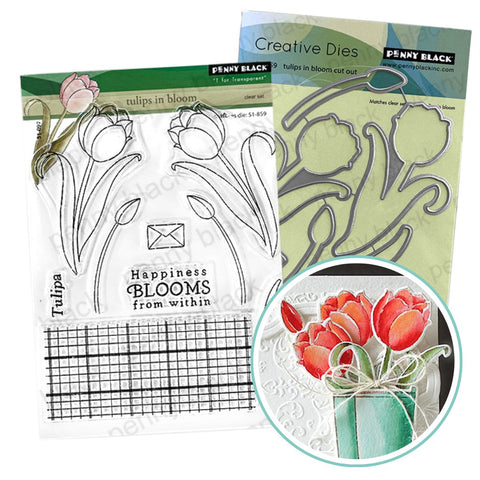 PENNY BLACK : Tulip In Blooms | Stamp & Die Bundle