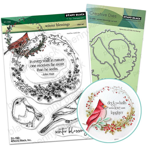 PENNY BLACK : Winter Blessings | Stamp & Die Bundle