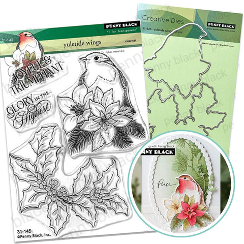 PENNY BLACK : Yuletide Wings | Stamp & Die Bundle