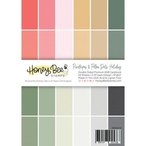 HONEY BEE STAMPS: Pinstripes & Polka Dots : Holiday | 6" x 8.5" Paper Pad