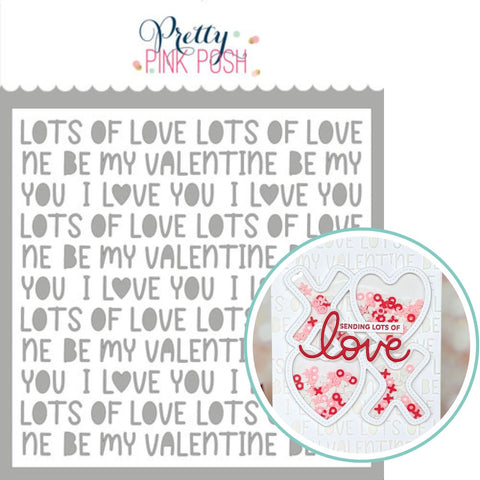 PRETTY PINK POSH: Love Words | Stencil