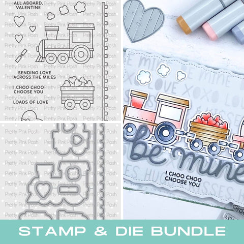 PRETTY PINK POSH:  Valentine Train | Stamp & Die Bundle