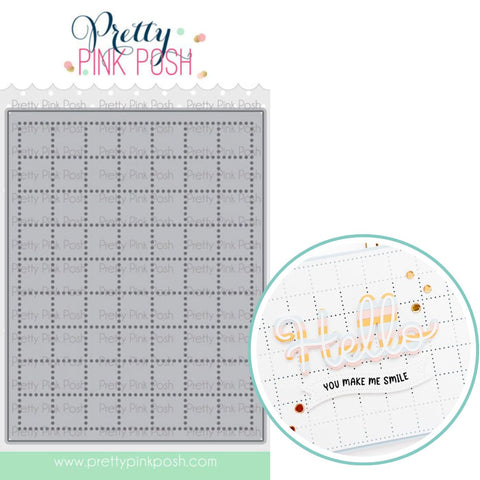 PRETTY PINK POSH: Die | Checkered Pierced Plate